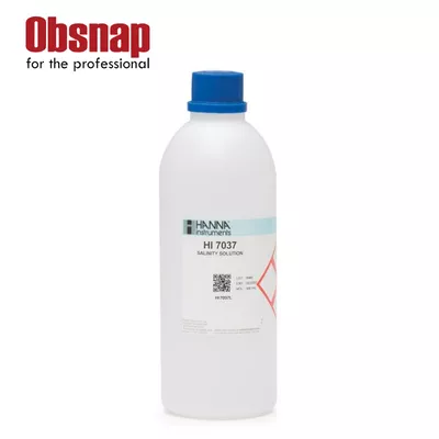 Hanna Instrument 100% NaCl Calibration Solution for Seawater Salinty Readings (500 mL) - HI7037L
