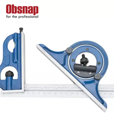 DASQUA High Surface Durability Angle Measuring 300mm / 12″ Easy Reading 4 Combination Square Set With Steel Ruler + Square Head +Protractor Head + Center Head