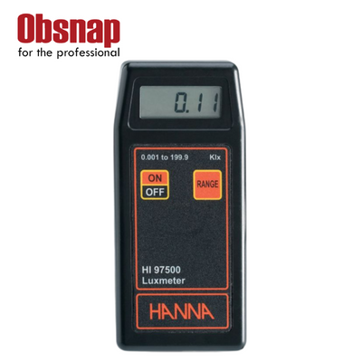 Hanna Instruments HI97500 Portable Lux Meter Range: 0.001 to 1.999 Klux; 0.01 to 19.99 Klux; 0.1 to 199.9 Klux - Image 2